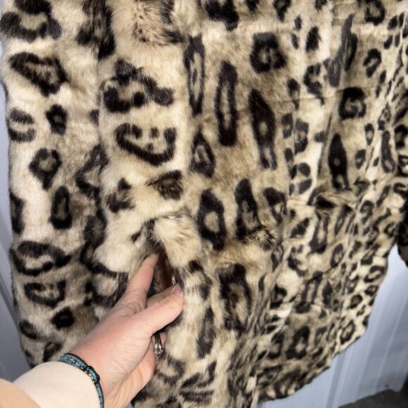 Leopard Print Faux Fur Coat Ladies Size XXL - Picture 4 of 10